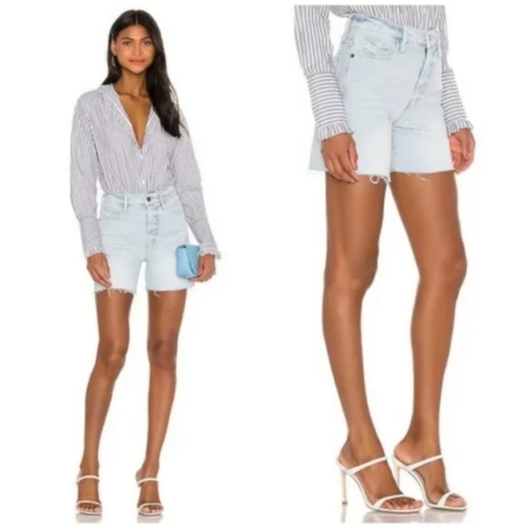 FRAME Denim Jeans Le Tour Altadena Cutoff Shorts Long High Rise Bermuda - Picture 10 of 10